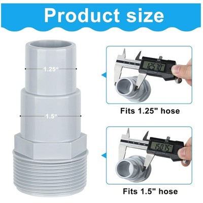 Pool Hose Adapter Set with Stainless Steel Clamps