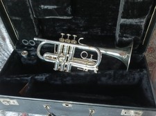 Vintage Getzen Eterna Eflat Trumpet In Silver Plate in superb condition