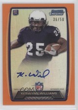 2013 Bowman Rookie Chrome Refractor Orange 36/50 Kerwynn Williams Auto fm0