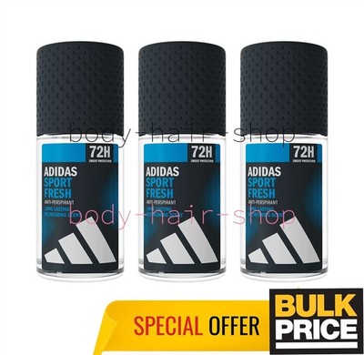 Adidas Men Sport Fresh Deodorant Roll-on 72H Long-Lasting Protection 50ml 3-Pack