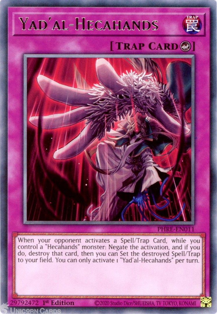 PHRE-EN011 Yad'al-Hecahands : Rare 1st Edition Mint YuGiOh Card