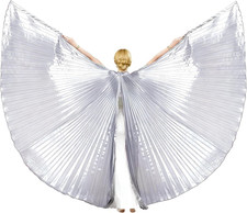 Ali Di Iside Apribili Con Bastoni, Ali Danza Del Ventre per Donne, Costume Hallo