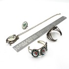 Antonio Yazzie Navajo Sterling MOP Inlay Cuff Ring Necklace Lot of 4 #S4993-1 — photo 9