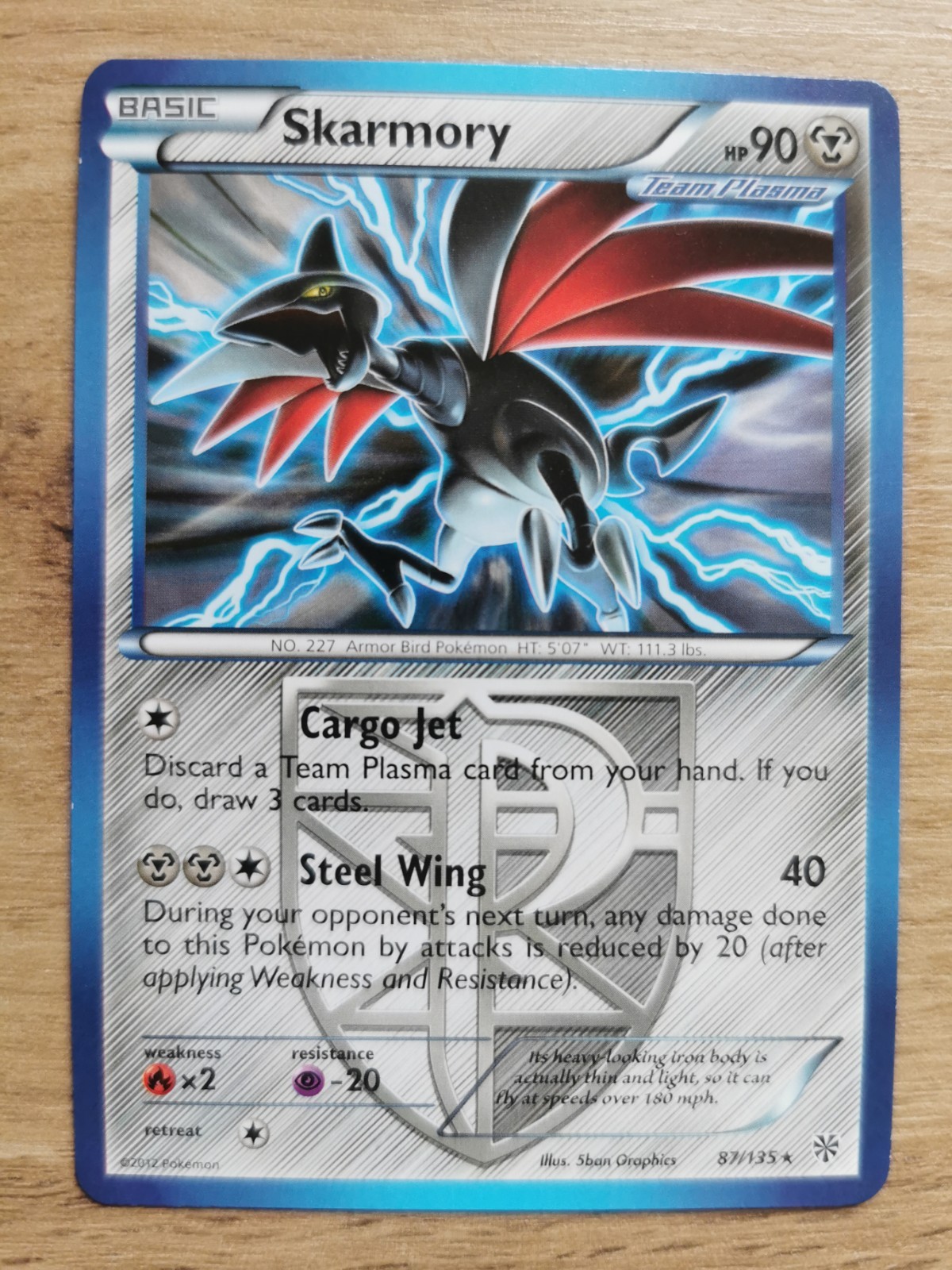 Pokemon TCG Skarmory 87/135 Plasma Storm Rare NM Condition