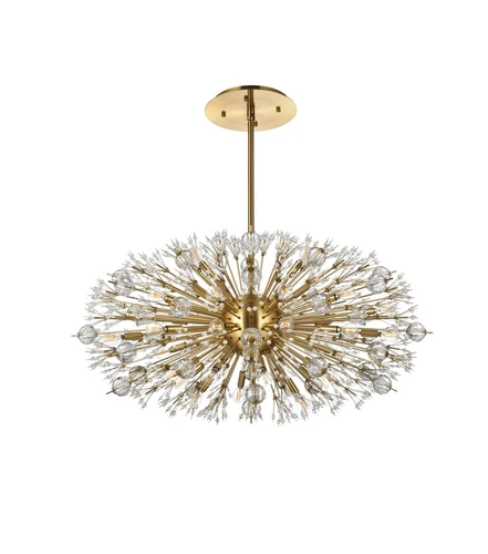 Elegant Lighting Vera 42" Crystal Starburst Oval Pendant In Gold - Picture 7 of 9