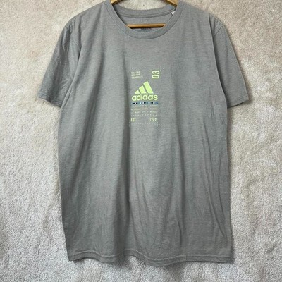 Adidas Go To Tee Performance Spellout Logo T-Shirt Herren Large Grau