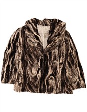 VINTAGE Womens Faux Fur Jacket UK 20 2XL Multicoloured Polyester BJ02