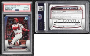 2023 Bowman Chrome Refractor /499 Jordan Walker #18 PSA 10 GEM MT Rookie RC
