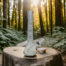 17 Inch Thick Ass Glass Streamline Double Super Slit UFO Beaker Bong