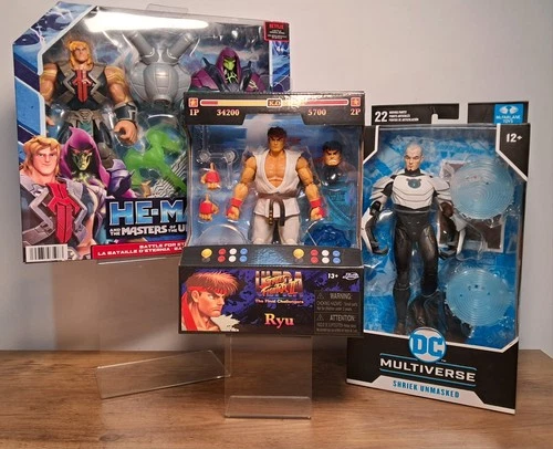 JADA 'STREET FIGHTER' RYU ACTION FIGURE + MOTU TWIN PACK + DC MULTIVERSE FIGURE!