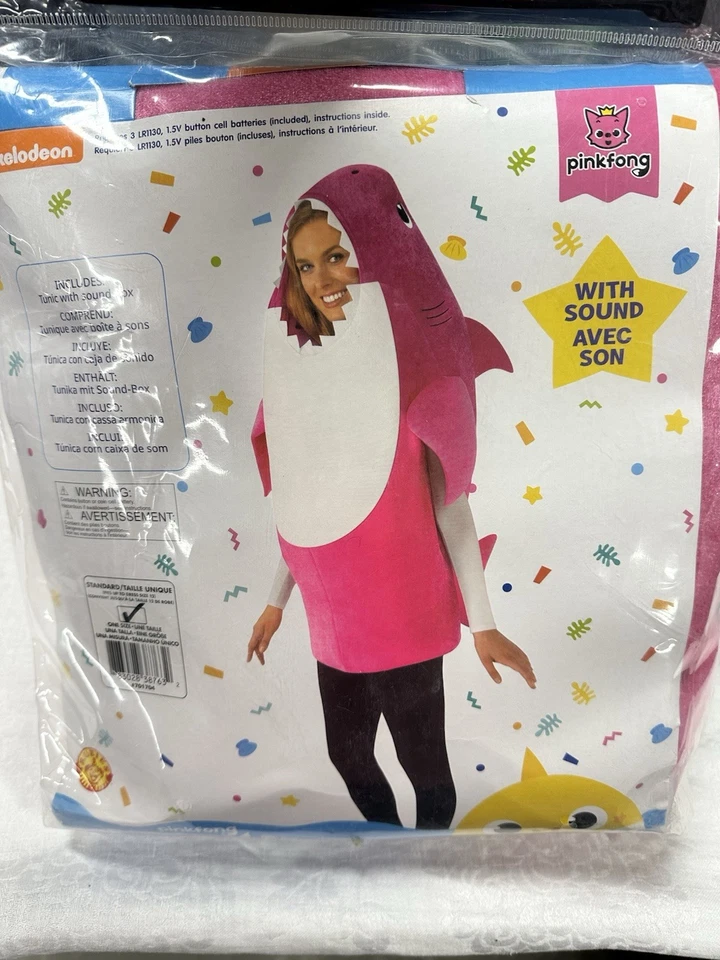 Disfraz de Halloween Pinkfong Rosa Mamá Tiburón Vestir, Música-Estándar Adulto Talla Única Foto 2 de 4