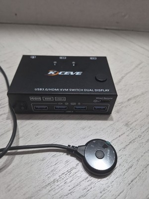 KCEVE Dual Display 2 Ports KVM Switch HDMI USB 2.0 HUB KC-KVM202 with A/B switch