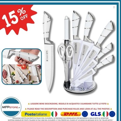 Kitchen King KK-010 9er Set Küchenmesser Edelstahl mit Ständer