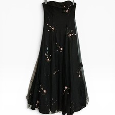 Vintage Sue Wong Nocturne Strapless Black Dress Beaded Tulle Fairycore Gown S