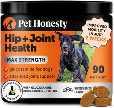 Pet Honesty Hip Joint Dogs Glucosamine Chondroitin Omega 90 Ct Bacon