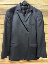 Jos. A. Bank Traveler Black Wool Twill Tailored 2pc Suit 2-Button Notch, 50R