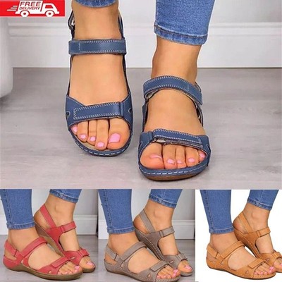 Damen Sandalen Orthopädisch Open Toe Sandalen Freizeit Schuhe Sommer Beach