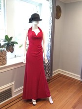 Betsy  Adam Classic Red Halter Evening Gown Size 12