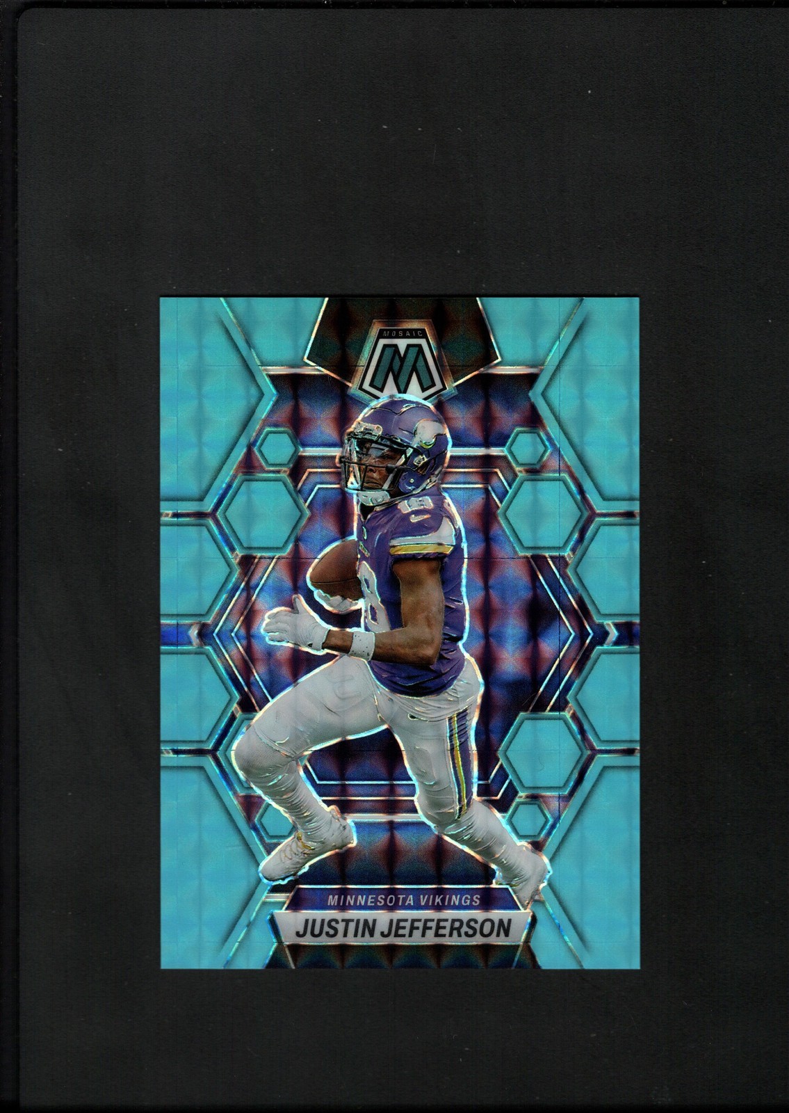 2023 Panini Mosaic #152 Justin Jefferson Blue Fluorescent Mosaic #/15