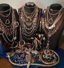 70+ Pc Vtg-Now  Goldtone & Silvertone Retro Estate Costume Jewelry 3+# LT37