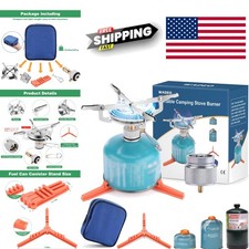 Portable Camping Stove Burner with 1LB Propane Tank Adapter for Outdoor Cooking