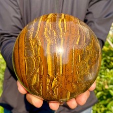 4.47LB Large Natural Tiger's Eye Ball Quartz Crystal Sphere Gem Healing D&eacute;cor