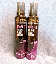 3 New L'Oreal Paris Advanced Hairstyle Boost It Volume Inject Mousse 8.3 oz.