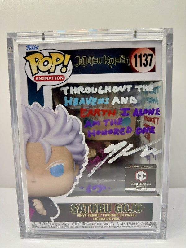 Funko Pop #1137 Vinyl: Satoru Gojo Kaiji Tang Signed  with Double Quote🔥✍️