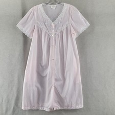 Barbizon Womens Nightgown Vtg Embroidered Cottage Housecoat Size Large Petite