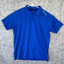 Municipal Men's Sport Polo Shirt Royal Blue Short Sleeve Size Large Logo Golf