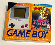 Nintendo Game Boy Console + Mario & Yoshi + Tetris Rare Bundle Box DMG gameboy