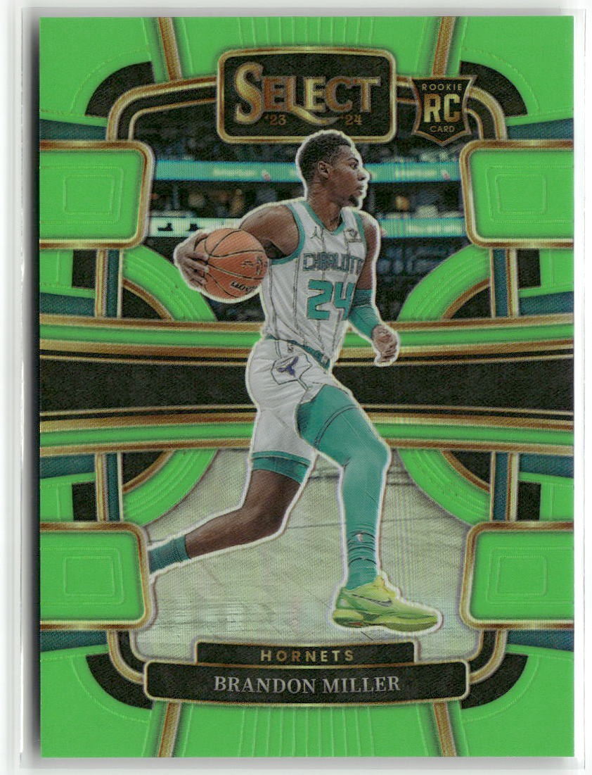 2023-24 Select #80 Brandon Miller Neon Green Prizms #/75 RC HORNETS ☘️211