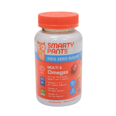 Smarty Pants Kids Zero Sugar Multi & Omegas Gummies 60 Count | Exp 12/2026