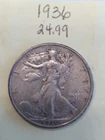 1936 50C Walking Liberty Half Dollar  Very Good Condition