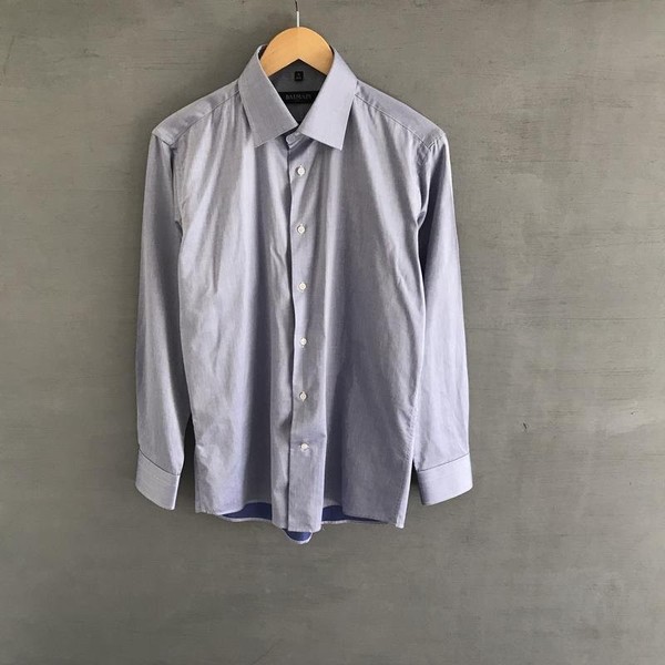 Men Balmain Shirt Navy Cotton 40 /L / 48 #1VDO