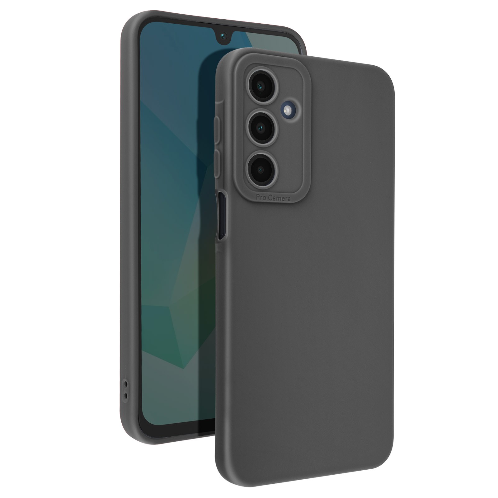 Coque silicone Avizar pour Samsung Galaxy A16 noire avec protection camera integree