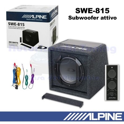Alpine SWE-815 Subwoofer Verstärkt Bass Reflex In Gehäuse Von 20 cm (8'') 300W