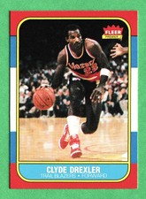 Super High End Rare NM-Mint Or Better 1986 Fleer Clyde Drexler Rookie Card Rc 26. rookie card picture