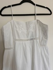 Petite Plume Lune Voile Embroidered Cotton Nightgown Size XS