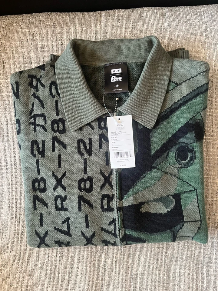 HUF X Mobile Suit Gundam Zip Sweater - Men’s Size Medium - BRAND NEW W/ Tags - Image 2 of 4