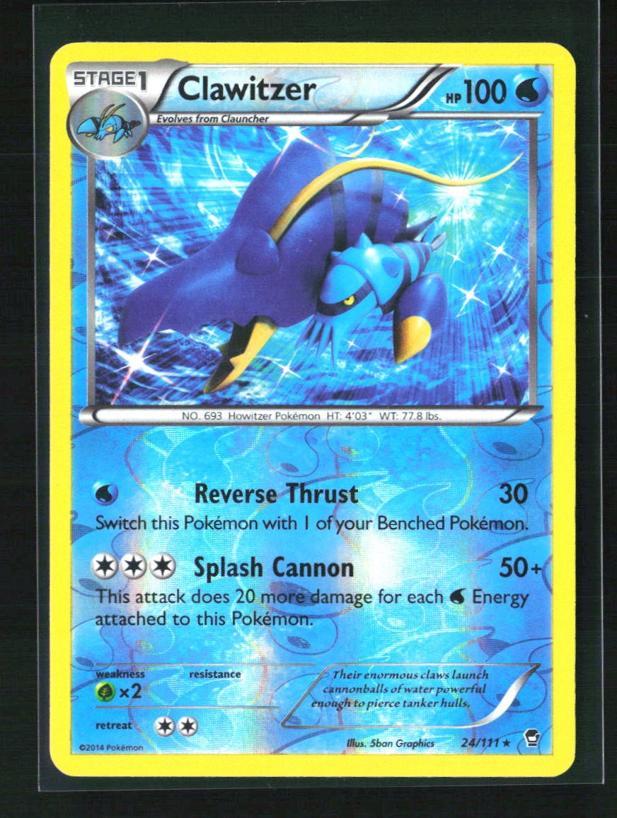 Clawitzer Reverse Holo Holo Rare XY - Furious Fists 24/111 LP