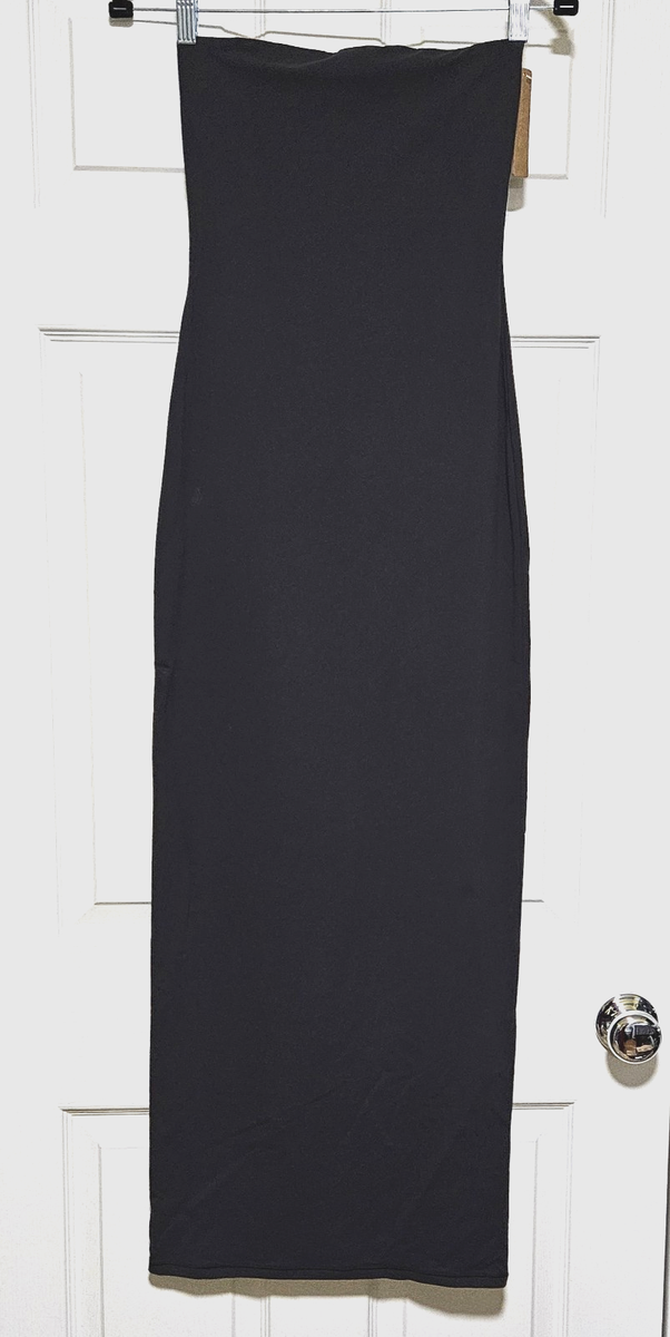 green emerald velvet dress Taylor Tube Maxi Dress, in Black Luxe Satin, Size: Medium | Show Me Your Mumu main image 0