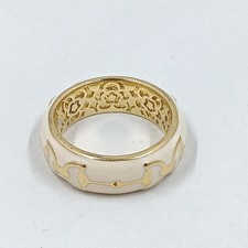 Vintage White Enamel Gold Tone Horsebit Link ...