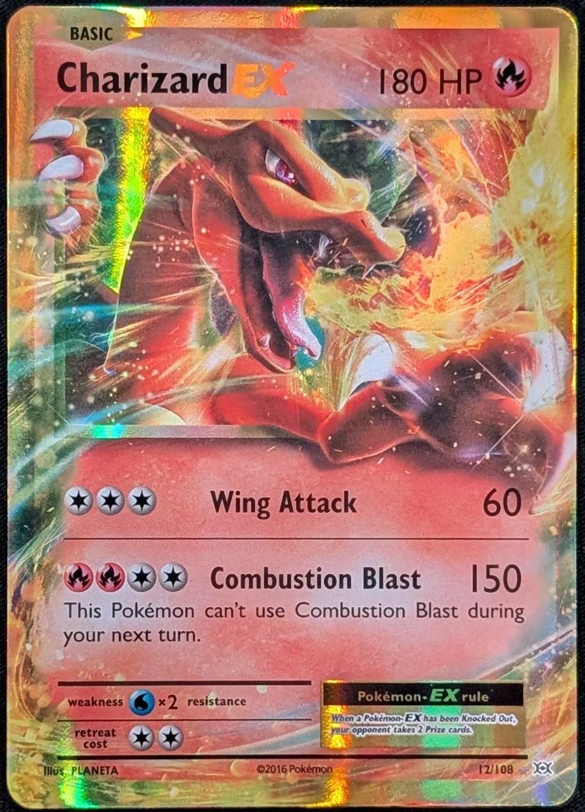 Charizard EX 12/108 Evolutions Rare Holo Pokemon Card LP/NM