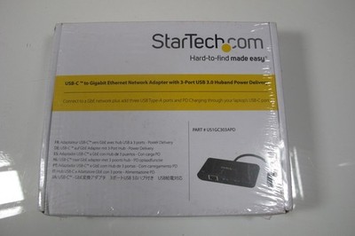 StarTech US1GC303APD USB C to Ethernet Adapter with 3-Port USB 3.0 Hub and Power
