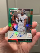 JORDAN MACK 2020 Panini Prizm Draft Picks Autograph Prizms Green #180 VA Cavs RC