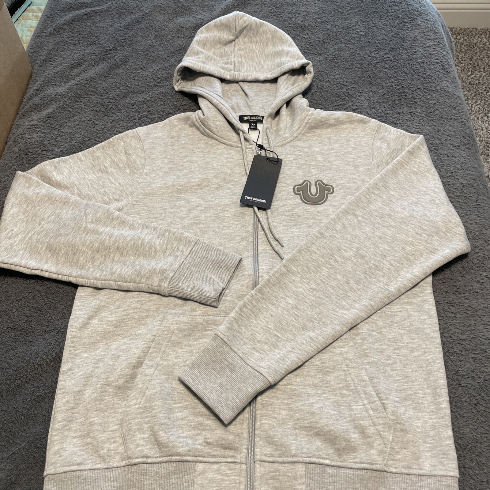 True Religion Core Full Zip Hoodie Fleece Jacket Mens Large Classic Buddha NWT thumbnail 2