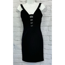 Bandage Bodycon Dress Black Size 8 Sexy Adjustable Straps Party Open Panels Back