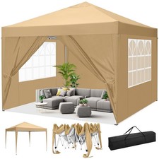 Gazebo Pieghevole 3mx3m Alta Densità Telo Esterno Stabile Tenda per Feste 4 Laterali