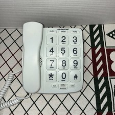 Large Number Big Button Telephone Handset White Home Phone with Speaker Memory